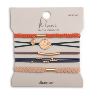 K'lani Discover hair tie bracelets with gold pine tree charm