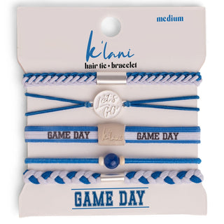 K'lani Blue + White Game Day Hair Tie Bracelets | Team Spirit 5-Pack