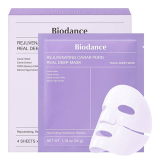 BIODANCE Rejuvenating Caviar PDRN Real Deep Mask | 4 Hydrogel Sheets