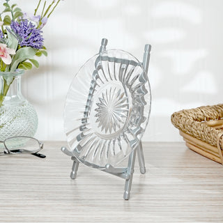 Bard's Satin Silver Metal Easel 7" | Display Stand for Plates, Signs + Books