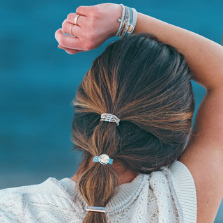 K'lani Wonder Hair Tie Bracelets | Gold Spiral + Pearl Neutral 5-Pack