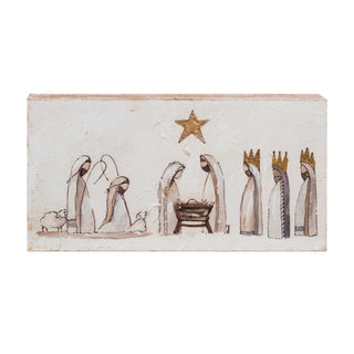 Hand Painted Nativity Block - Neutral
