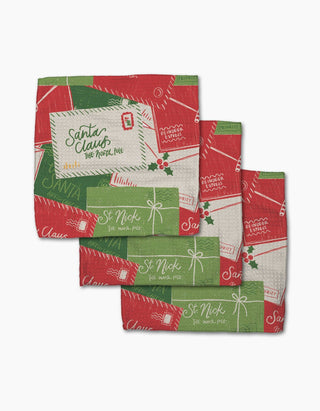 Christmas Letter Pile Geometry Dishcloth Set of 3