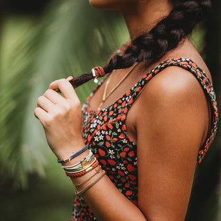 K'lani Imagine Hair Tie Bracelets | Gold Arch + Beaded 5-Pack