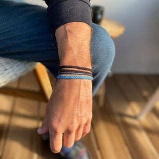 K'lani Hustle Hair Tie Bracelets | Black + Gunmetal Large 5-Pack