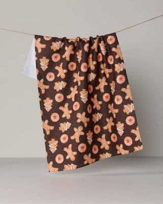Holiday Cookies Geometry Tea Towel