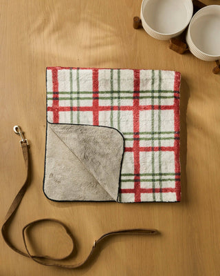 Ribbon Plaid Geometry Plush Dog Towel