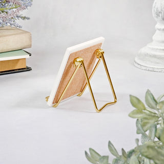 Folding Gold Wire Easel 3" | Place Card + Mini Photo Stand