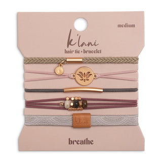 K'lani Breathe Hair Tie Bracelets | Lotus Pendant 5-Pack