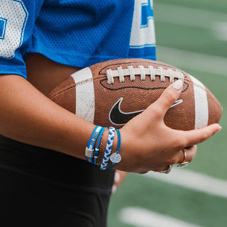 K'lani Blue + White Game Day Hair Tie Bracelets | Team Spirit 5-Pack