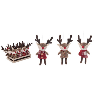 Plush Reindeer Ornament in Crate