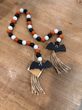 Halloween Wood Bead Garland with Bats