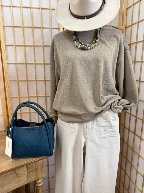 Mocha Raw Edge Detail Sweatshirt