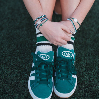 K'lani Green + White Game Day Hair Tie Bracelets | Team Spirit 5-Pack
