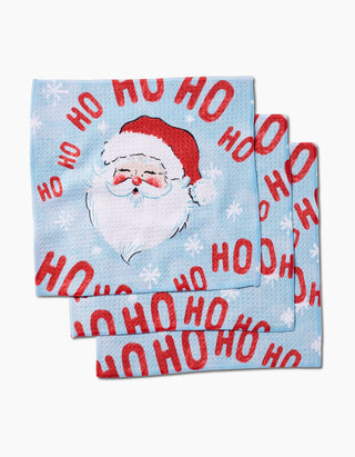 Merry Santa Claus Geometry Dishcloth Set of 3