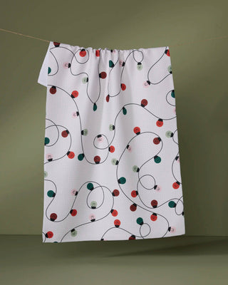 Holiday Lights Geometry Tea Towel