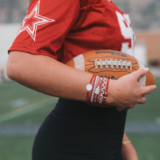 K'lani Red + White Game Day Hair Tie Bracelets | Team Spirit 5-Pack