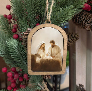 Nativity canvas arch Christmas ornament