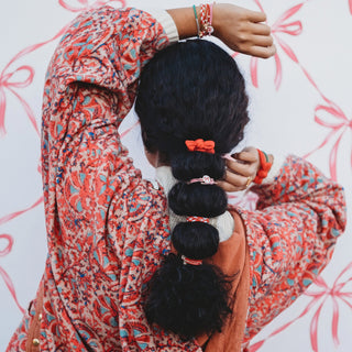 K'lani Joy Hair Tie Bracelets | Holiday Red + Bow 5-Pack