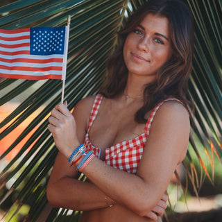K'lani Free Hair Tie Bracelets | Patriotic Flag + Stars 5-Pack