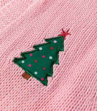 Pink Tree Drop Shoulder Cardigan