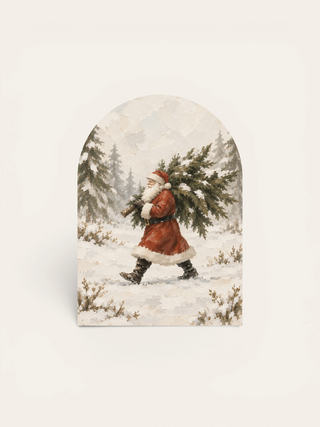 Santa Carrying Tree Mini Arch