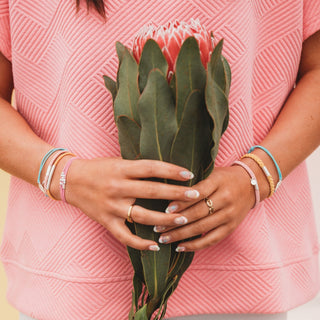 K'lani Embrace Hair Tie Bracelets | Pink + Turquoise Bright 5-Pack