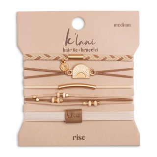 K'lani Rise Hair Tie Bracelets | Gold Sunrise Neutral 5-Pack