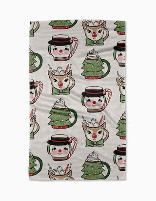 Vintage Mugs Geometry Tea Towel