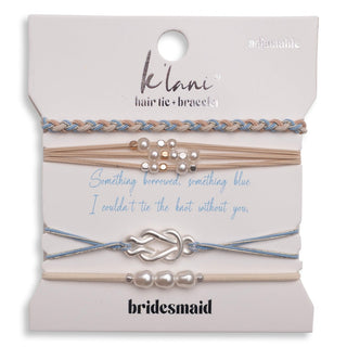 K'lani Bridesmaid Hair Tie Bracelets | Silver Love Knot 5-Pack