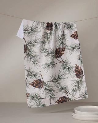 Evergreen Frost Geometry Tea Towel