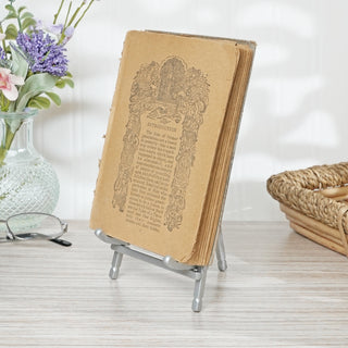 Bard's Satin Silver Metal Easel 7" | Display Stand for Plates, Signs + Books