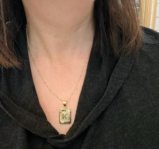 Initial Card Necklace