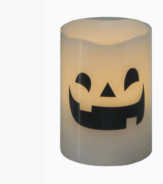 Light-Up White Jack-O'-Lantern Candle